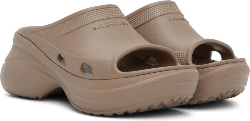 Balenciaga Beige Crocs Edition Pool Slides