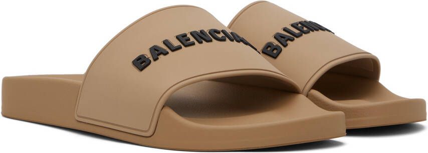 Balenciaga Beige Pool Slides