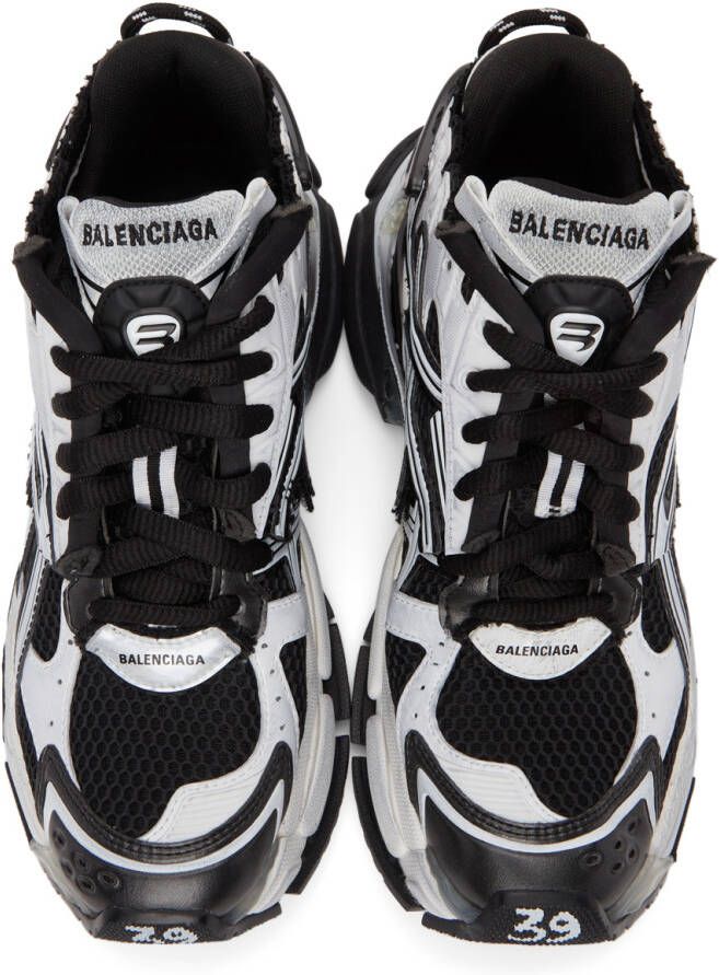 Balenciaga Black & White Runner Sneakers