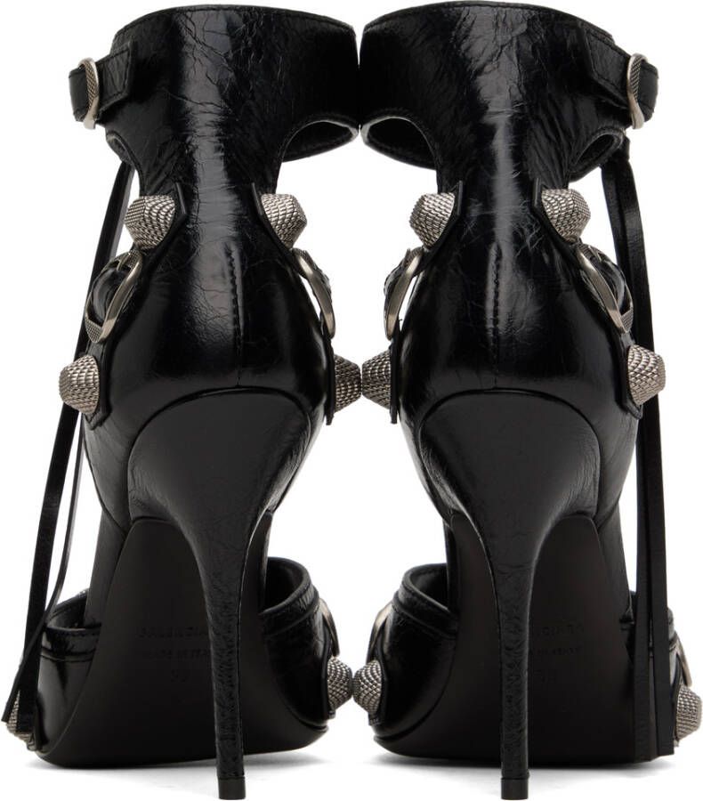 Balenciaga Black Cagole Heeled Sandals