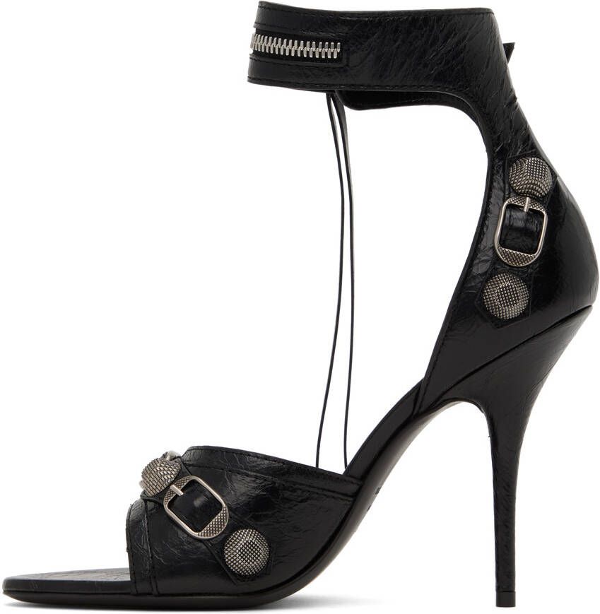 Balenciaga Black Cagole Heeled Sandals