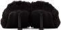 Balenciaga Black Furry 80mm Heeled Sandals - Thumbnail 4