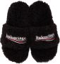 Balenciaga Black Furry 80mm Heeled Sandals - Thumbnail 5