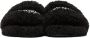 Balenciaga Black Furry Slide Sandals - Thumbnail 2