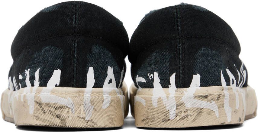 Balenciaga Black Paris Graffiti Slip-On Sneakers