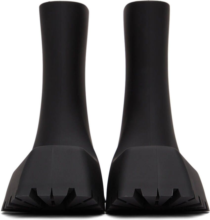 Balenciaga Black Rubber Trooper Boots
