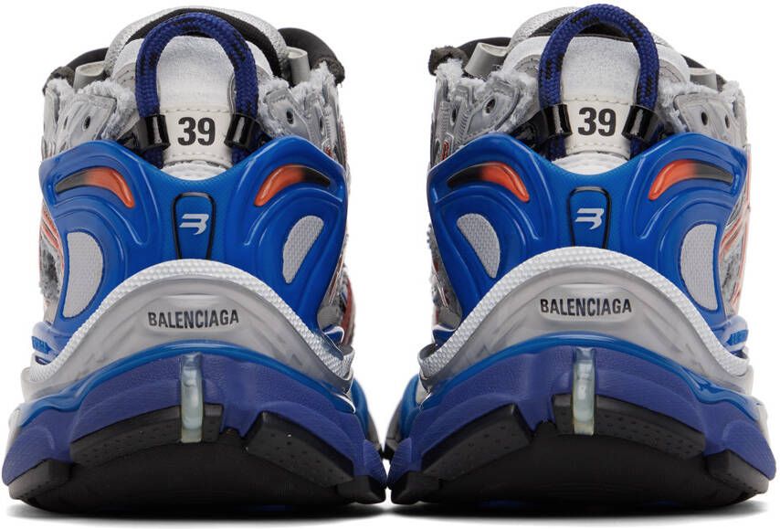 Balenciaga Gray & Blue Runner Sneakers