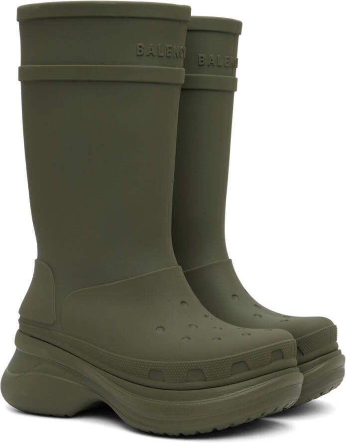 Balenciaga Khaki Crocs Edition Boots
