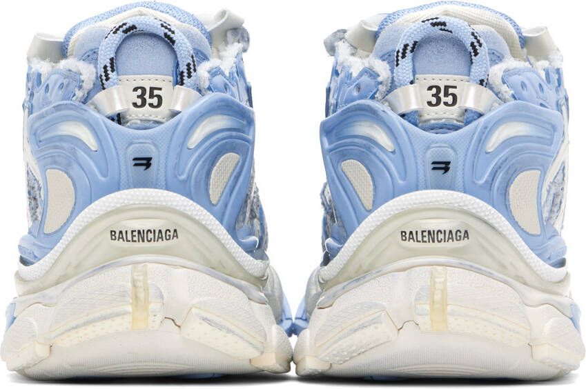 Balenciaga Off-White & Blue Runner Sneakers
