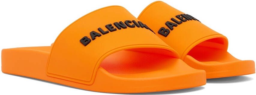 Balenciaga Orange Pool Slides