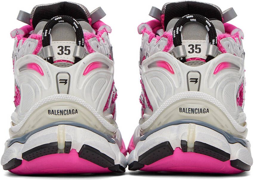 Balenciaga Pink & White Runner Low-Top Sneakers