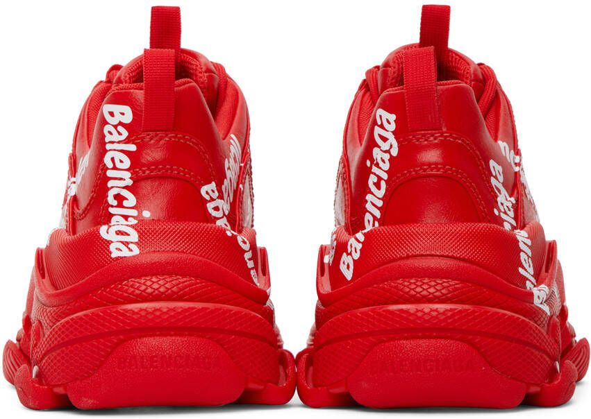 Balenciaga Red Tripe S Logotype Sneakers