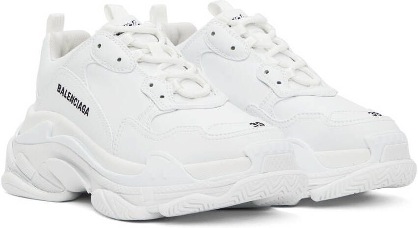 Balenciaga White Triple S Low-Top Sneakers