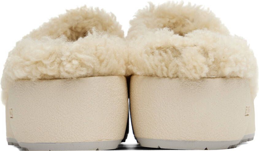 Bally White Crans Shearling Slippers