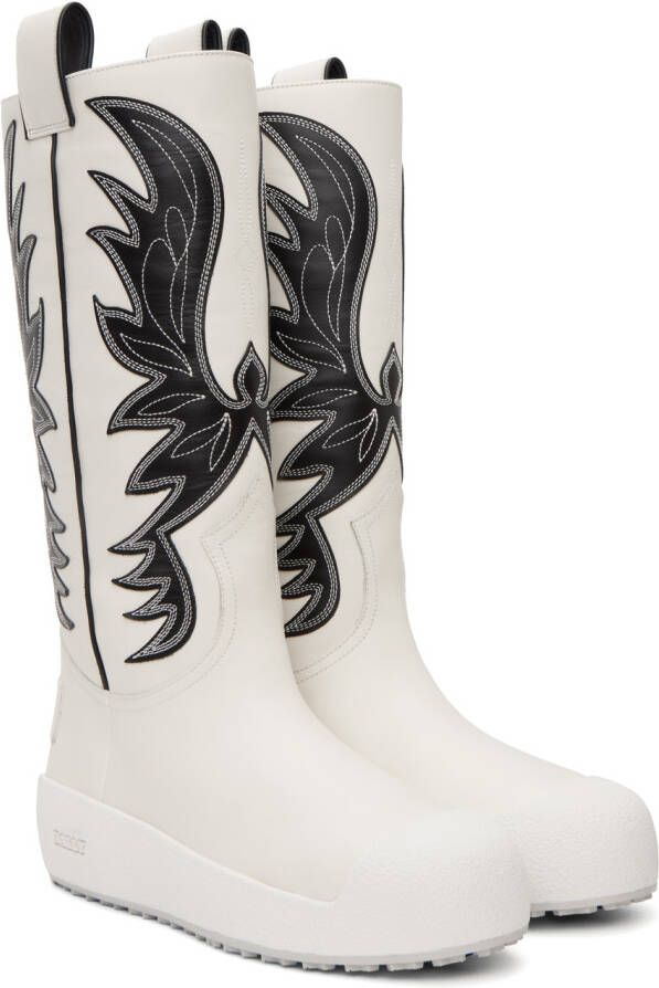 Bally White Curling Montana Combat Boots