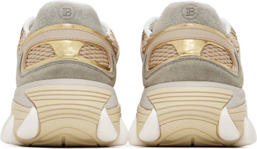 Balmain Beige & Gray B-East Sneakers