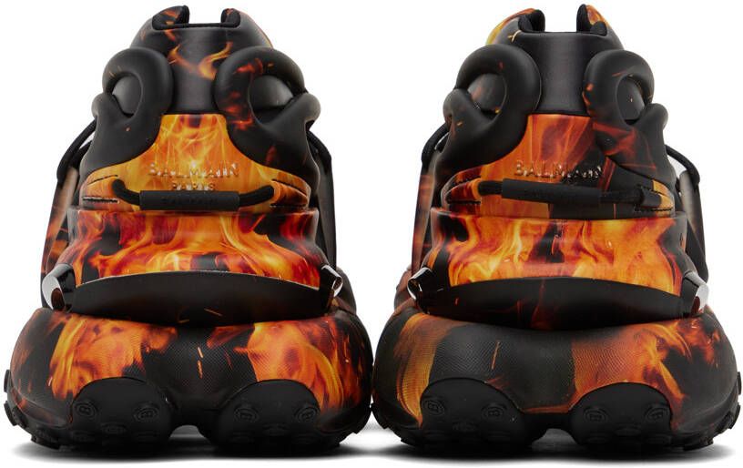 Balmain Unicorn fire-print sneakers Black - Picture 5