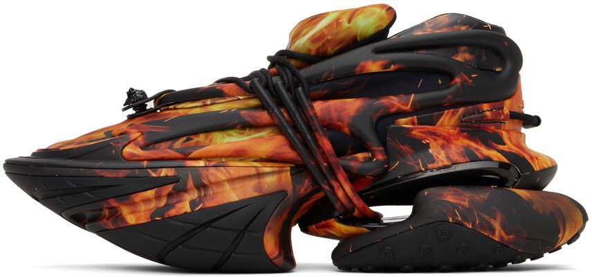 Balmain Unicorn fire-print sneakers Black - Picture 6