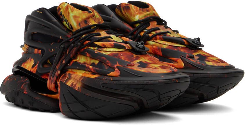 Balmain Unicorn fire-print sneakers Black - Picture 7