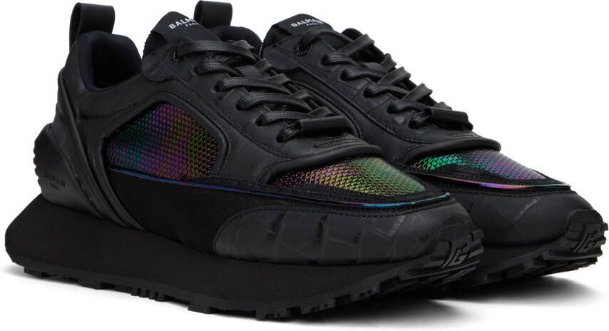 Balmain Black Racer Iridescent Sneakers