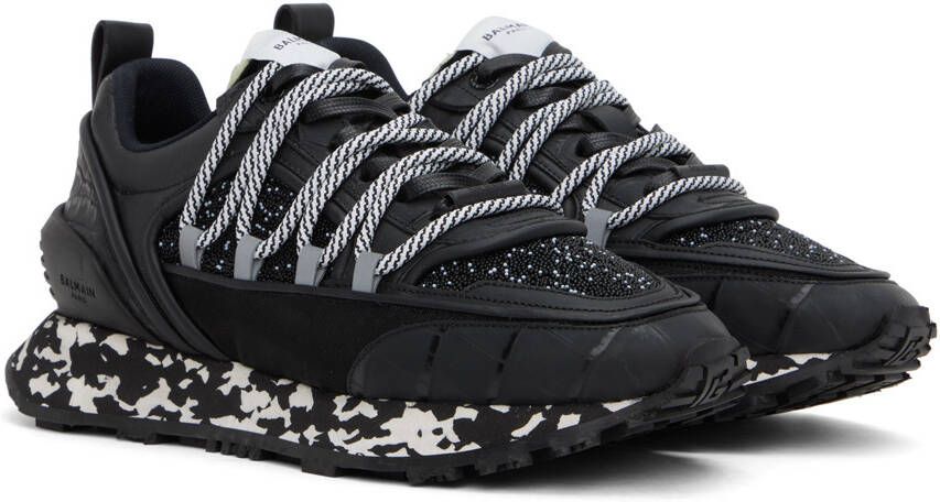 Balmain Black Racer Micro Pearl Sneakers