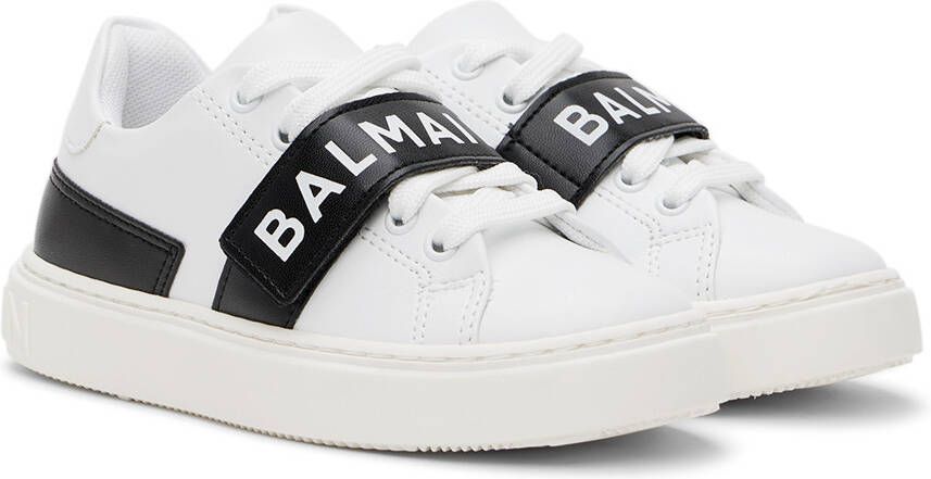 Balmain Kids White Printed Sneakers