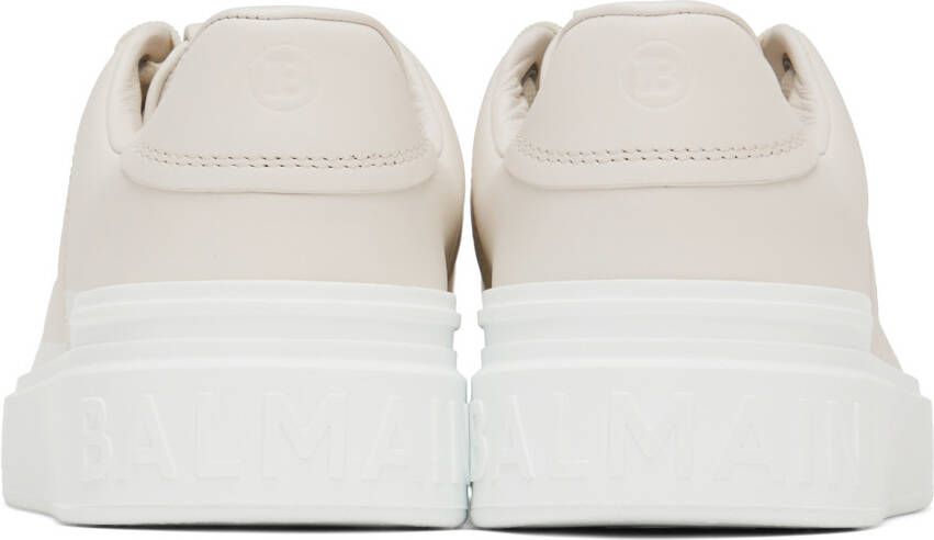 Balmain White B-Court Low-Top Sneakers