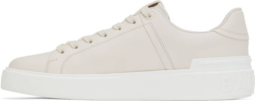 Balmain White B-Court Low-Top Sneakers