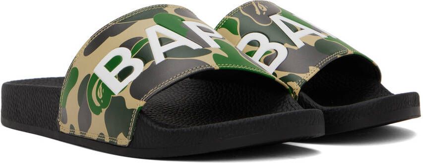 BAPE Green & Black ABC Camo Slides