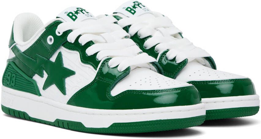 BAPE Green & White SK8 STA #5 Sneakers