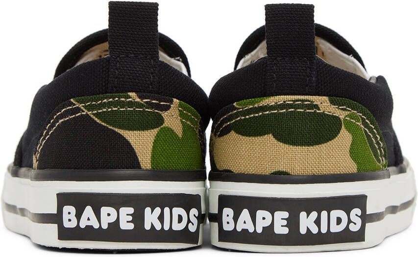 BAPE Kids Green Camo Ape Head Sneakers