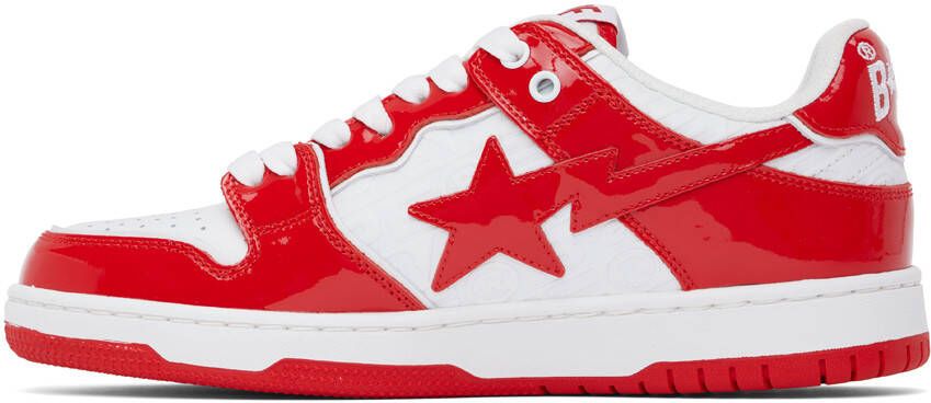 BAPE Red & White SK8 STA #5 Sneakers