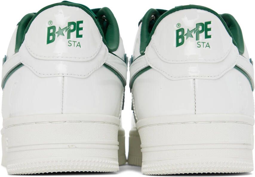 BAPE White & Green Patent Leather Sneakers
