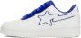 BAPE White & Navy Patent Leather Sneakers - Thumbnail 3