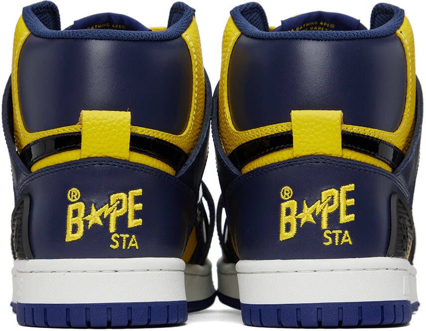 BAPE Yellow & Navy Sta 93 Hi Sneakers