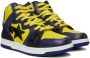 BAPE Yellow & Navy Sta 93 Hi Sneakers - Thumbnail 4