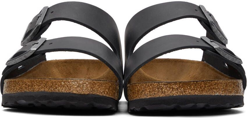 Birkenstock Black Oiled Leather Arizona Sandals