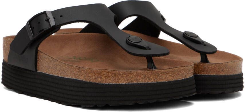 Birkenstock Black Papillio Gizeh Platform Sandals