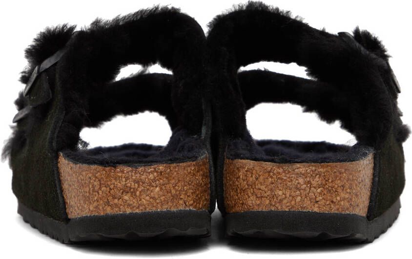 Birkenstock Black Narrow Shearling Arizona Sandals