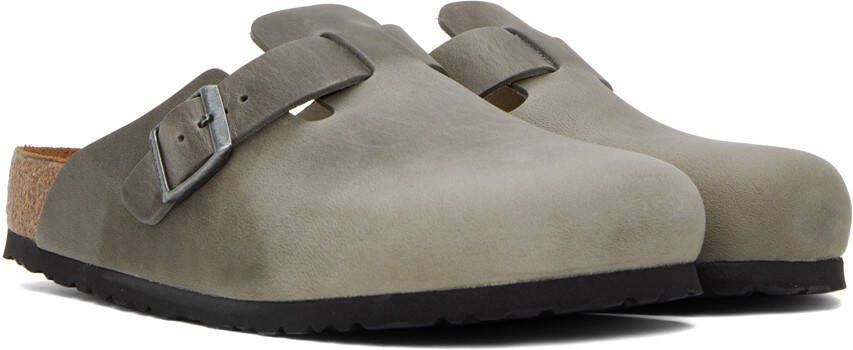 Birkenstock Gray Boston Soft Footbed Loafers
