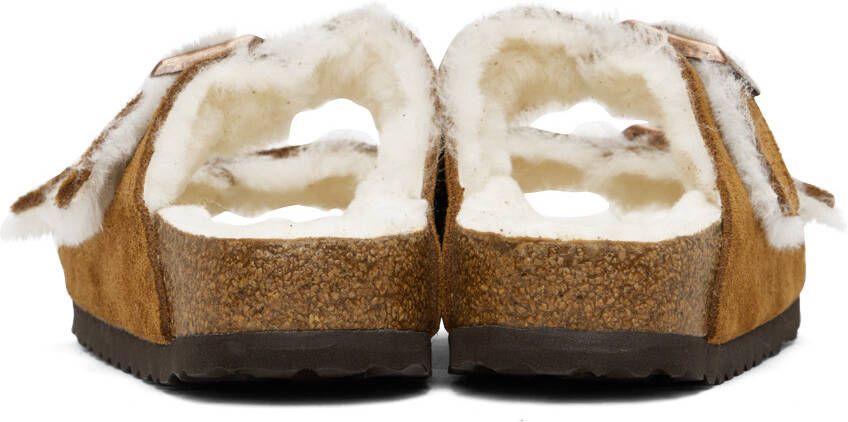 Birkenstock Tan Narrow Shearling Arizona Sandals