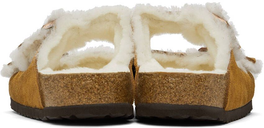 Birkenstock Tan Regular Shearling Arizona Sandals