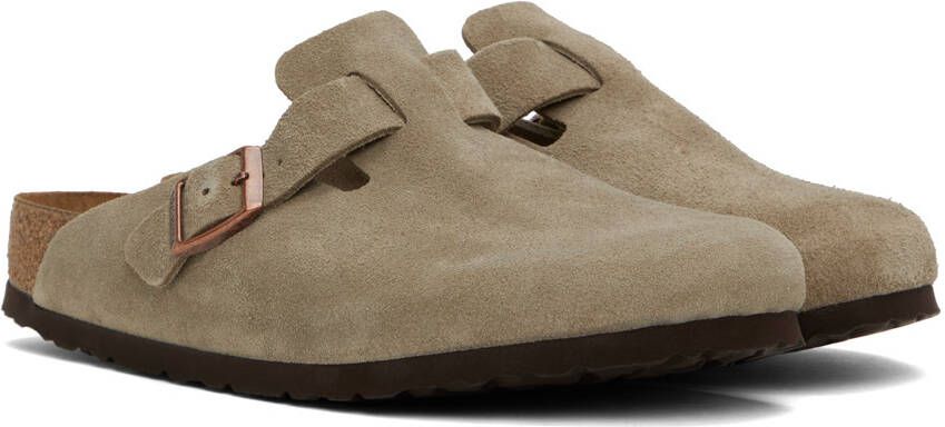 Birkenstock Taupe Boston Soft Footbed Clogs