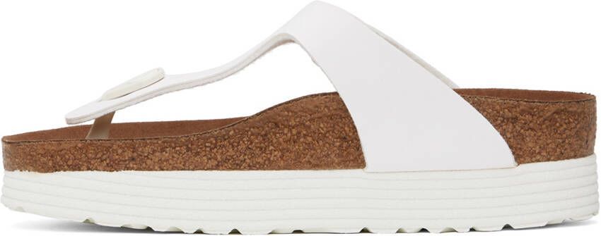 Birkenstock White Papillio Gizeh Platform Sandals