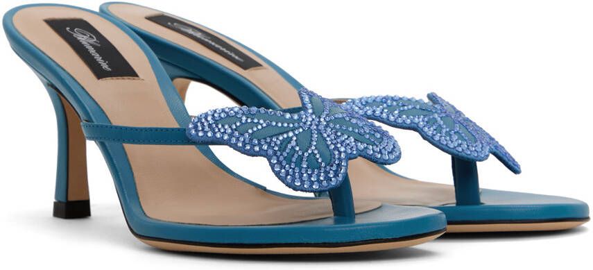 Blumarine Blue Butterfly Heeled Sandals