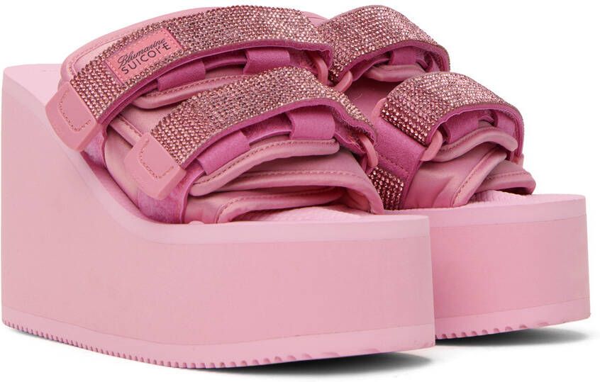 Blumarine Pink Suicoke Edition MOTO-Cab Heeled Sandals