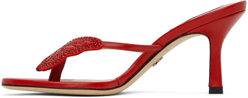 Blumarine Red Butterfly Thong Sandals