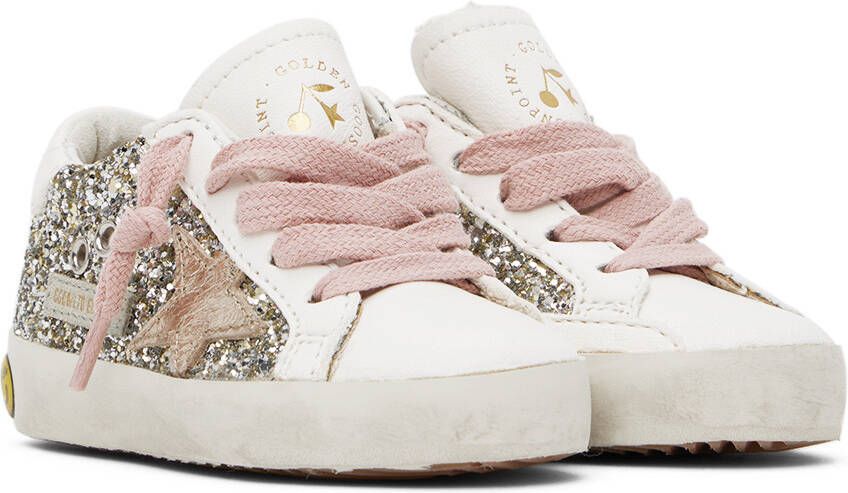 Bonpoint Baby Silver & White Golden Goose Edition Golstar Sneakers