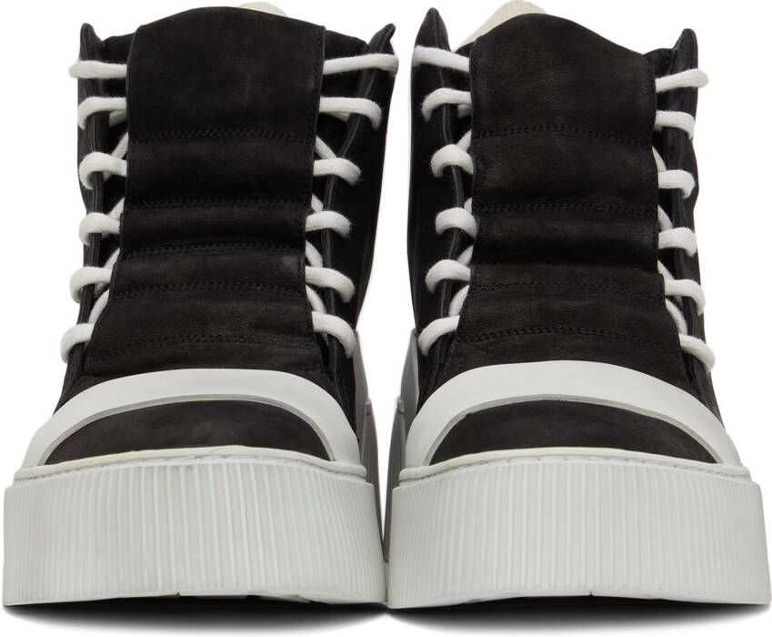 Boris Bidjan Saberi Black & Off-White Suede Bamba 1.1 High Top Sneakers