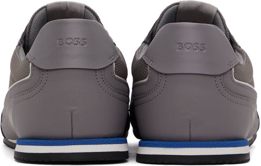 BOSS Gray Paneled Sneakers